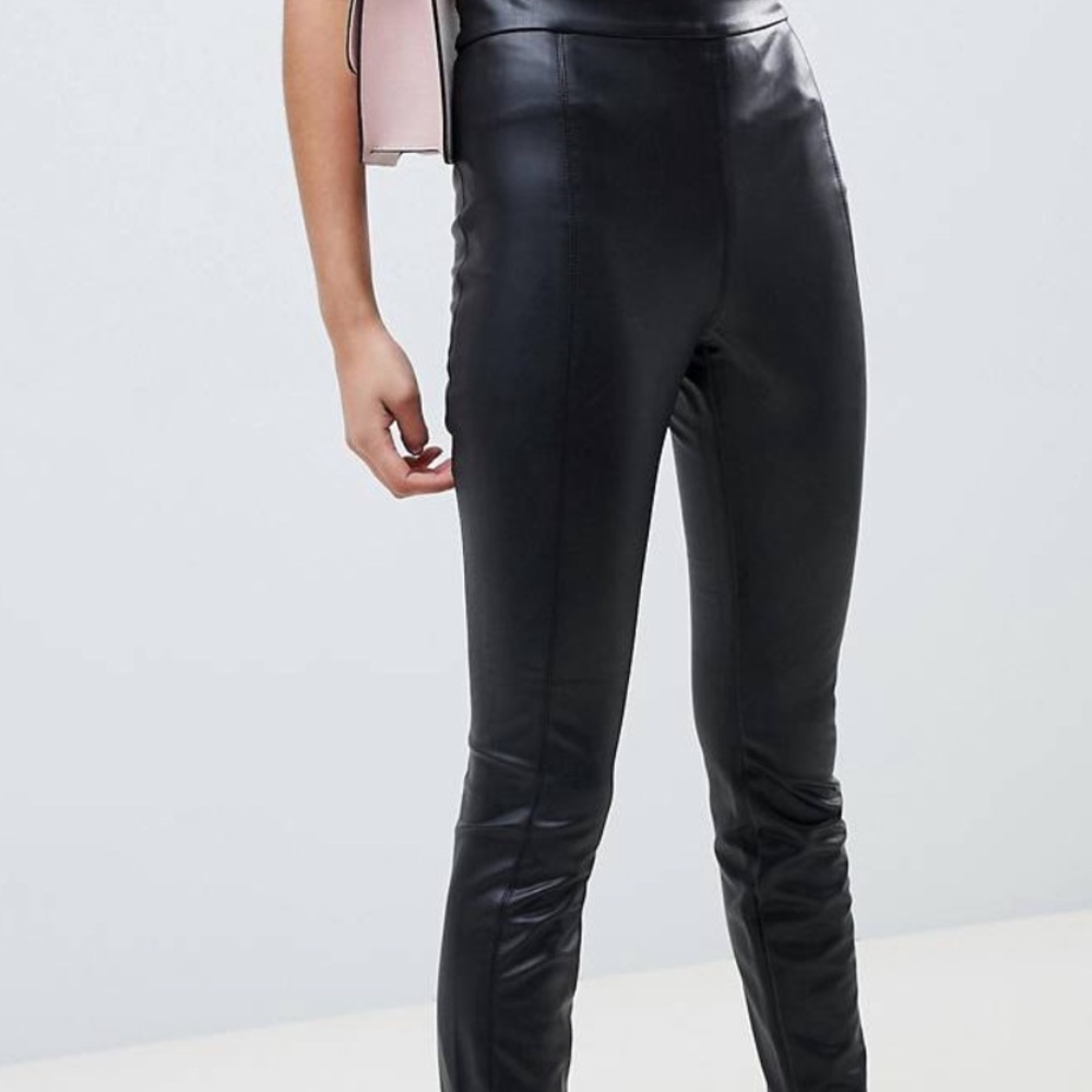 Faux Leather Skinny Trousers